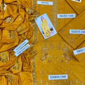 3PC Air Jet Dhanak Full Embroidered