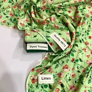 Digital Print 2PC Linen Airjet Quality with Plain Trouser