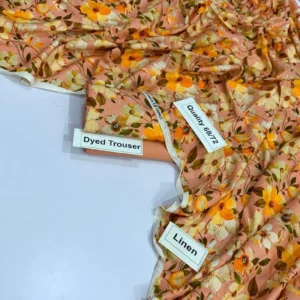 Digital Print 2PC Linen Airjet Quality with Plain Trouser