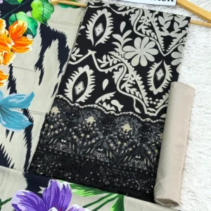 3PC Doria Linen Full Embroidered