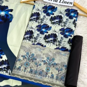 3PC Doria Linen Full Embroidered