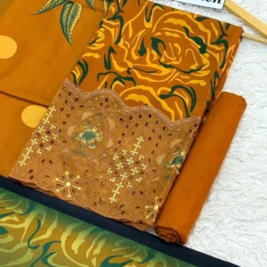 3PC Doria Linen Full Embroidered