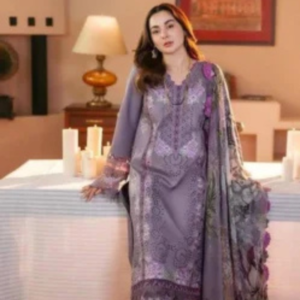 3PC Dhanak Full Embroided